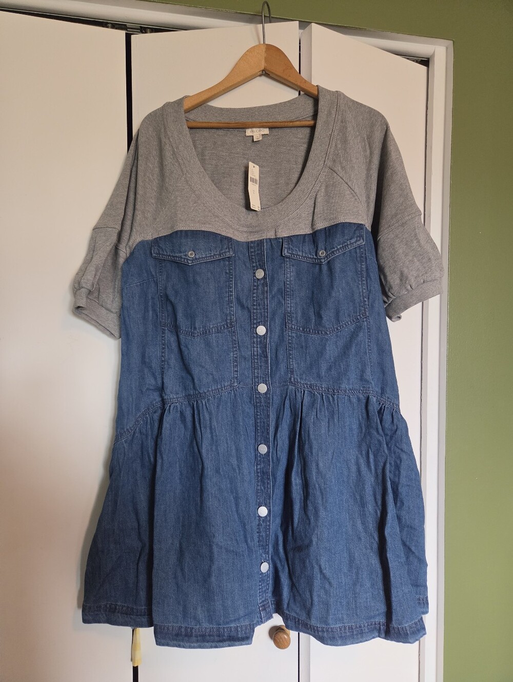 Short Denim Dress Pilcro from Anthropologie, Women's Size L, NWT